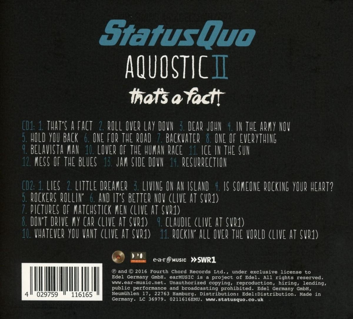 Status Quo - Aquostic Ii -.. -Deluxe-CD