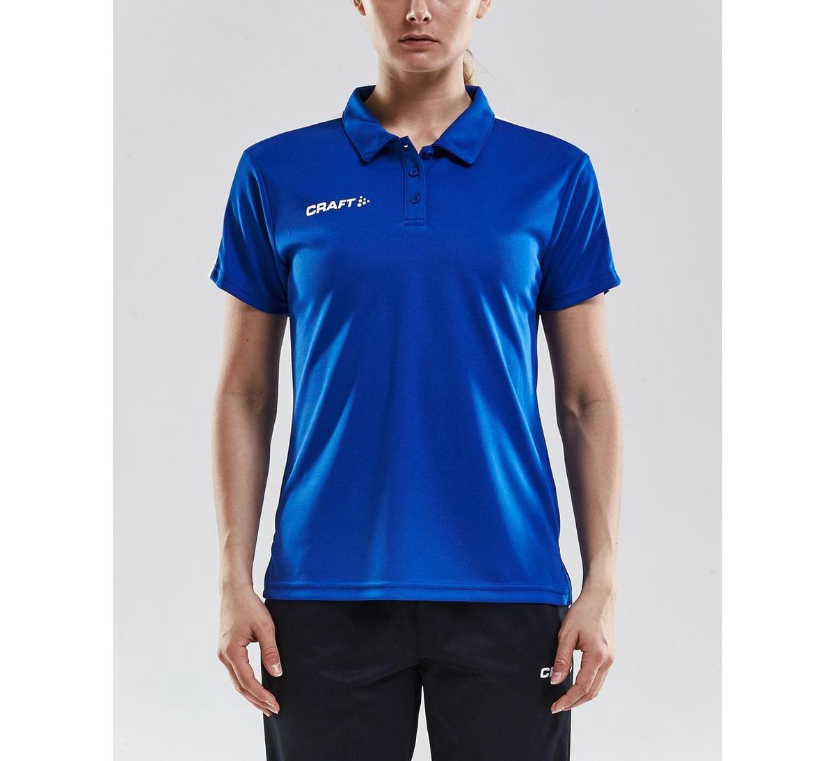 Craft Progress Polo Pique dames Sportpolo - Maat M - Vrouwen - blauw/wit