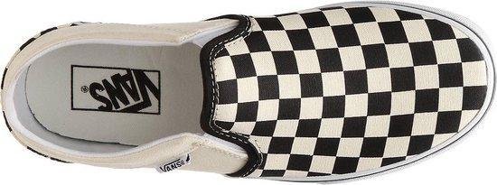slip-on, checkerboard, zwart wit, canvas, unisex
