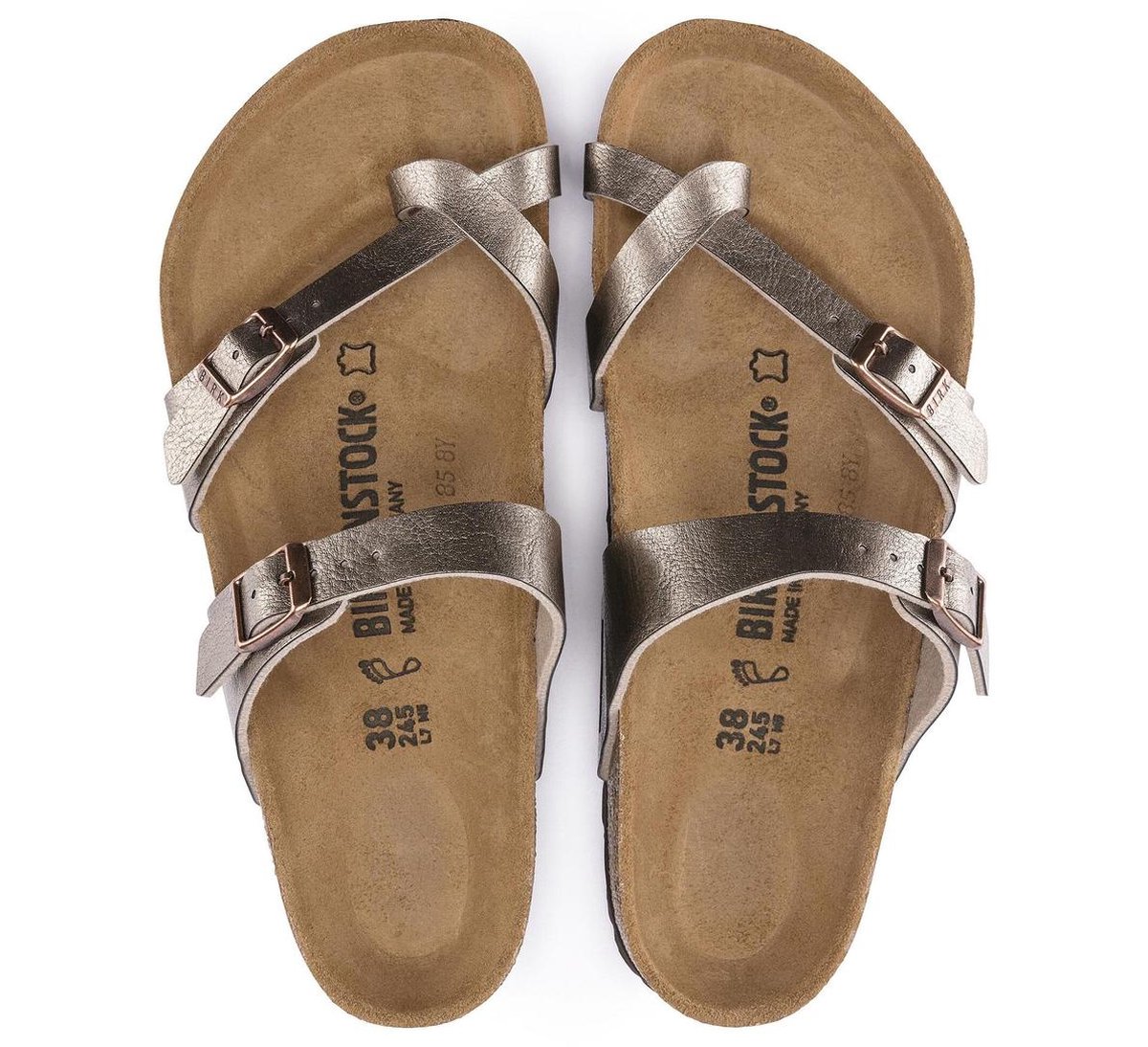 Birkenstock - maat 40- Mayari BF Regular Dames Slippers - Graceful Taupe