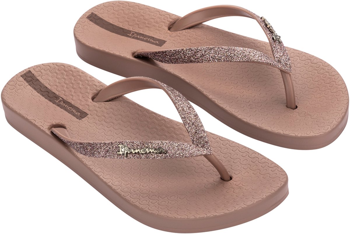 slippers, flip-flops, glitter straps, pink, rubber sole