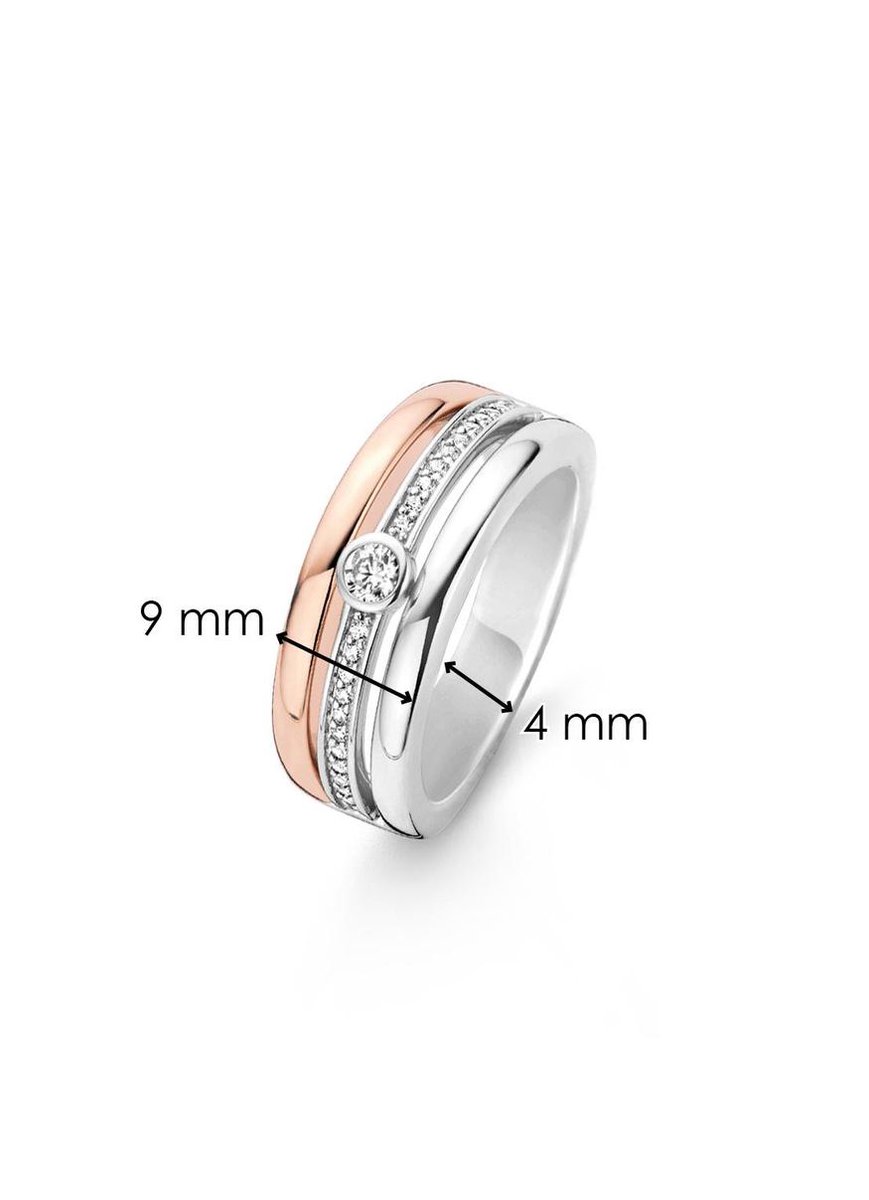 TI SENTO - Milano 12094ZR Dames Ring Maat 17.75 - Zilverkleurig