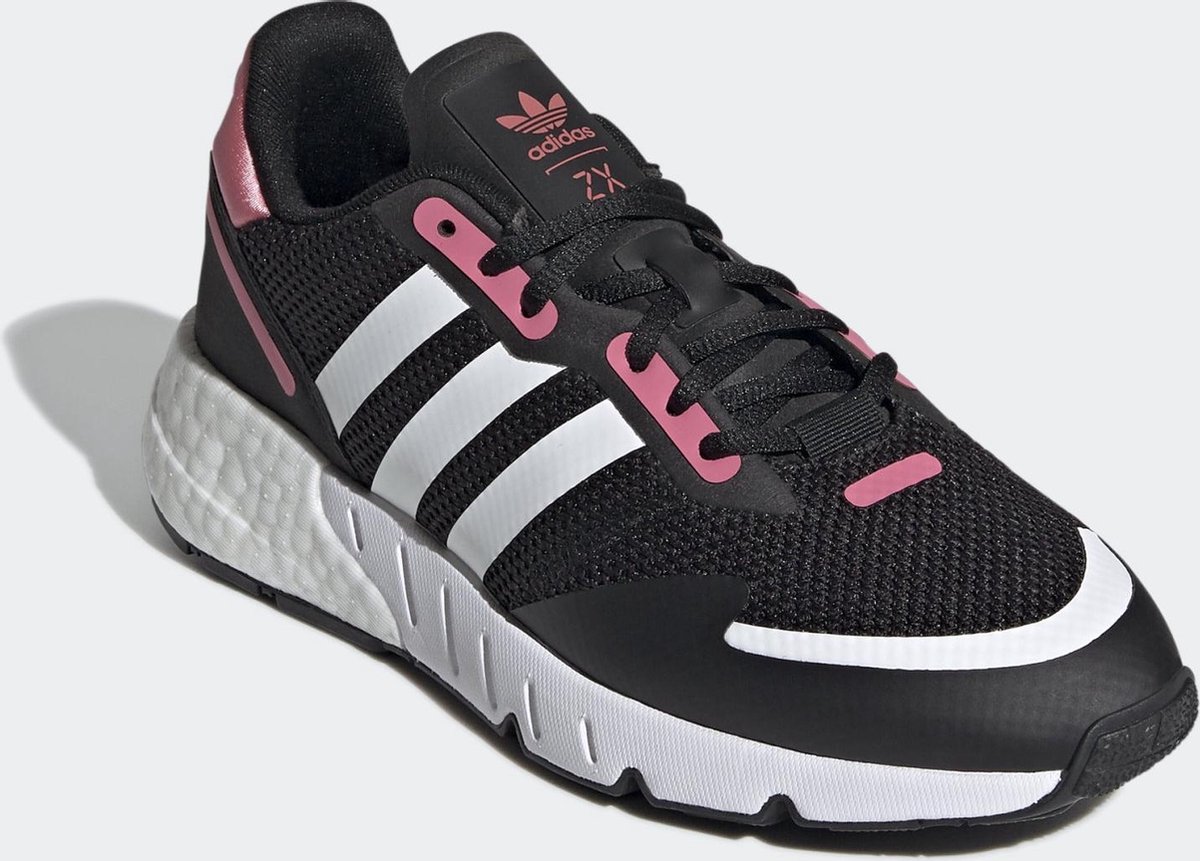 adidas ZX 1K Boost W - Maat 37 1/3 - Dames Sneakers - Core Black/Ftwr White/Hazy Rose