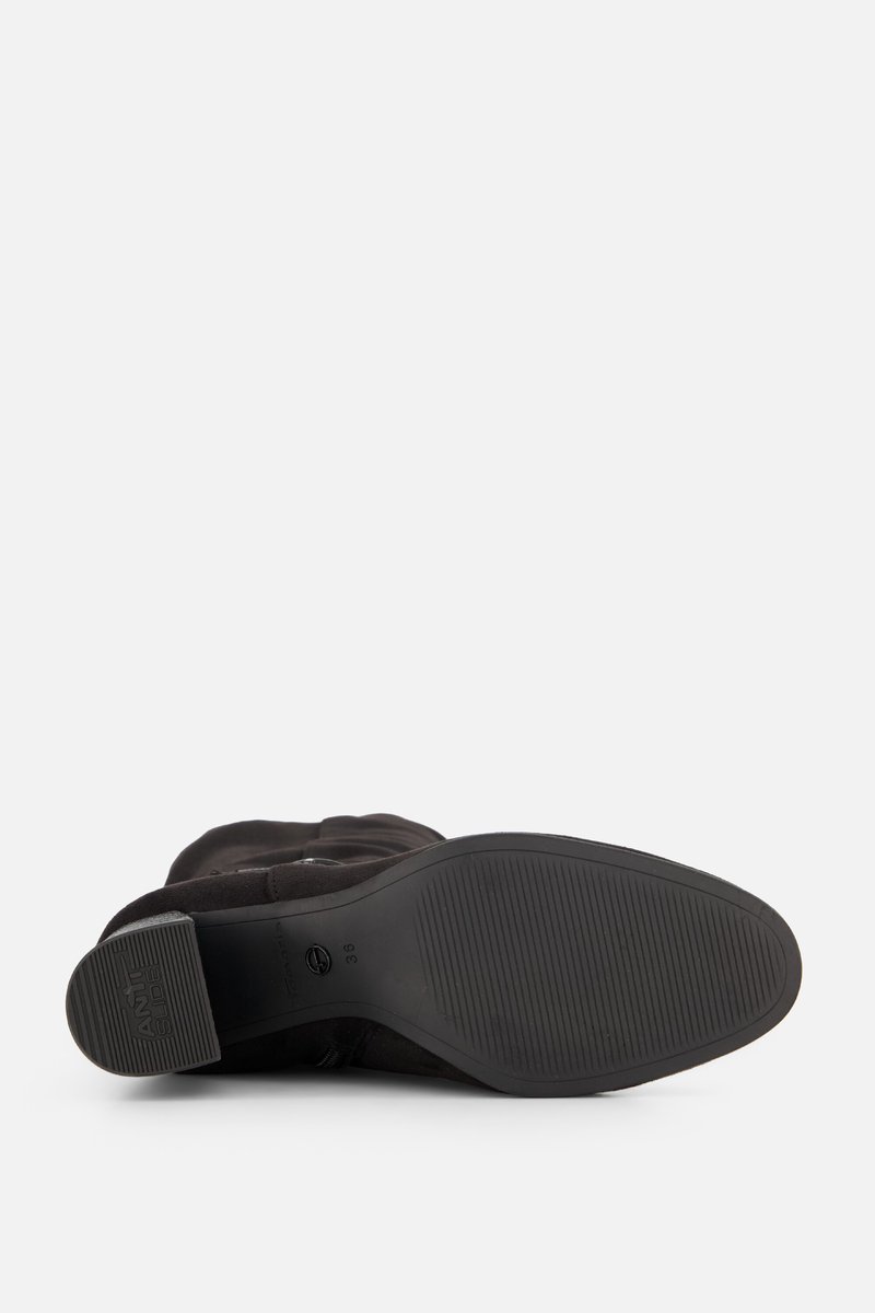 boot, ankle boot, zwart, zool, lage hak