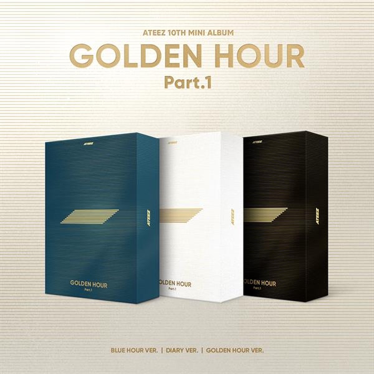 cd box, gift set, golden hour, diary ver, blue white black