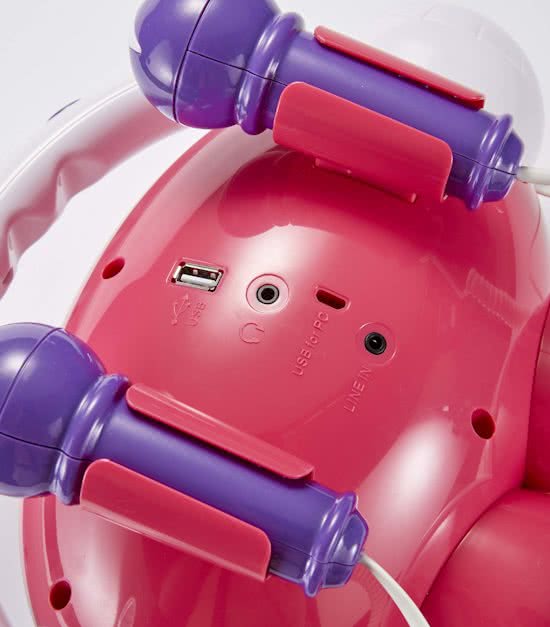 3994-ebd1-4ef2-8901-eeaf364f97e7 Koopjeshoek- Karaoke Robot met 2 microfoons - usb aansluiting en voice recording via SD kaart