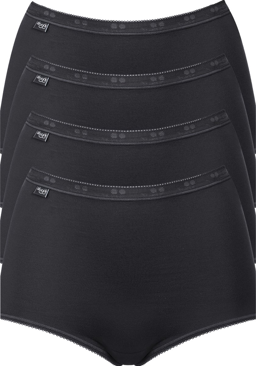 sloggi - Maat 54 - Basic+ Dames Maxi slip - 4-pack - Zwart