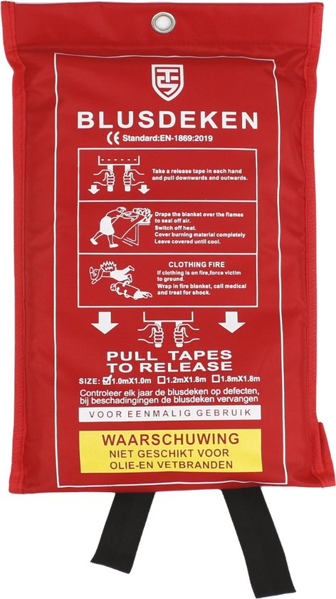 DGMoutlet-nl-Blusdeken-100-x-100-cm-Softbag-Softcover-hoes-Branddeken-met-ophangoog-EU-normering-1869-2019 Kleding, Vest, Zwemvest, Advertentie, Eerste hulp