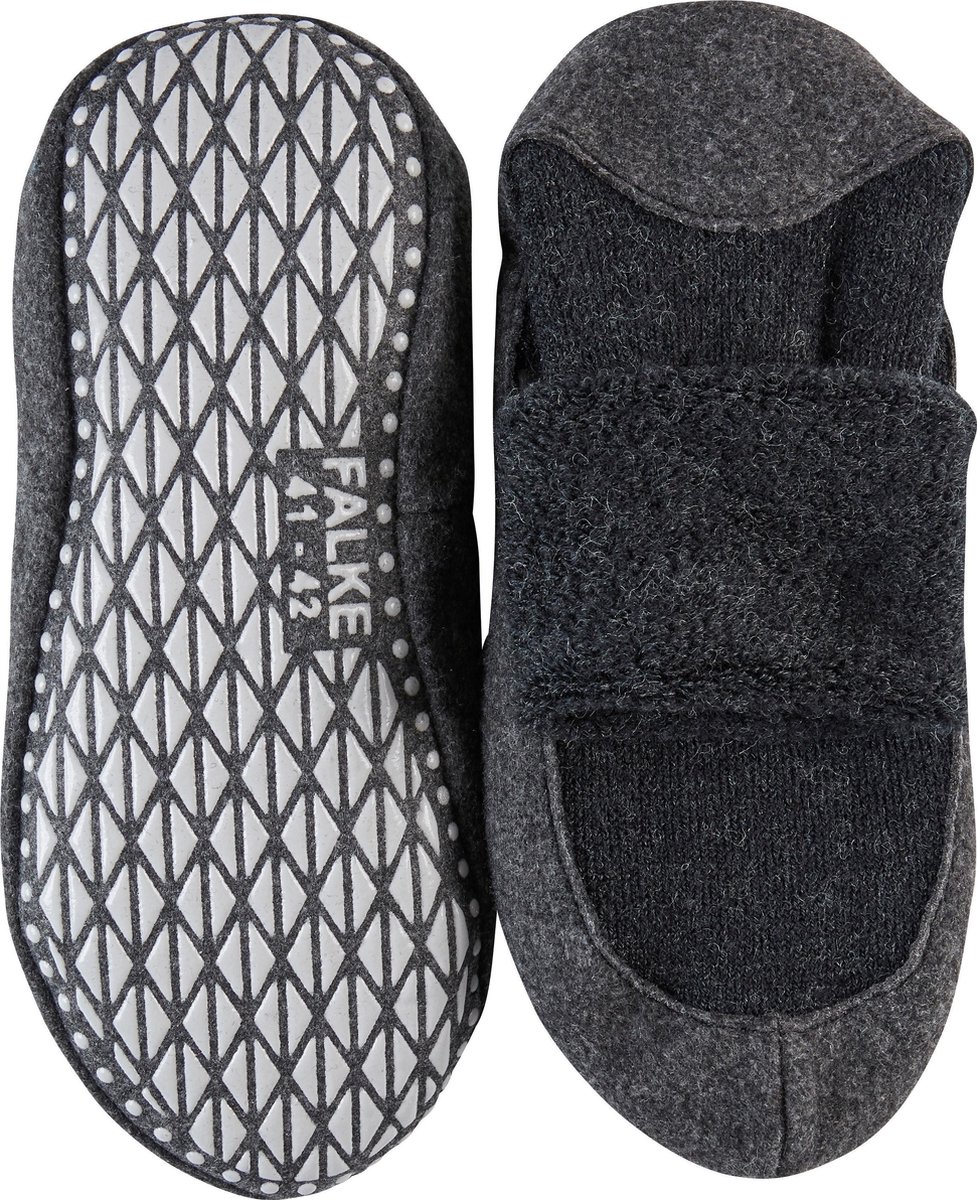 FALKE - Maat 37-38 - Cosyshoe antislip noppen Merino Wol Heren Pantoffels Huissokken grijs