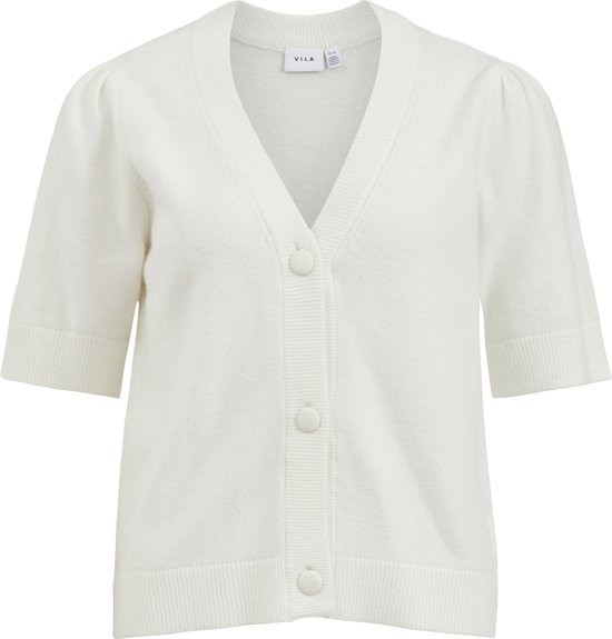 Vila Vest Maat XS Viril Short 2/4 Knit Cardigan - White Alyssum Dames Maat - XS
