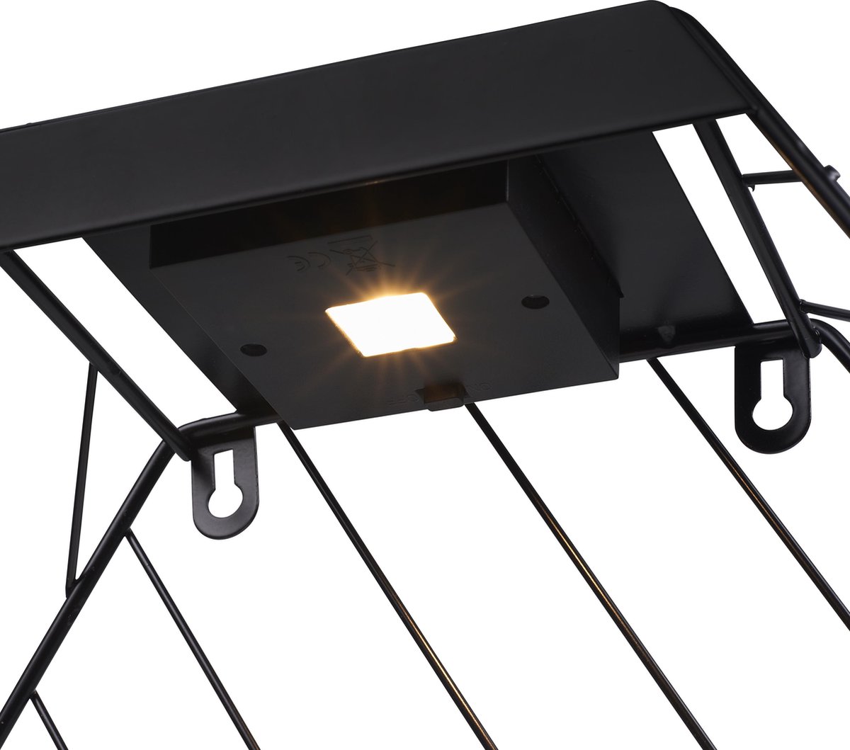 Smartwares OSL-50013 - Decoratieve LED Solar wandlamp – Stalen frame - Dag/Nacht-sensor