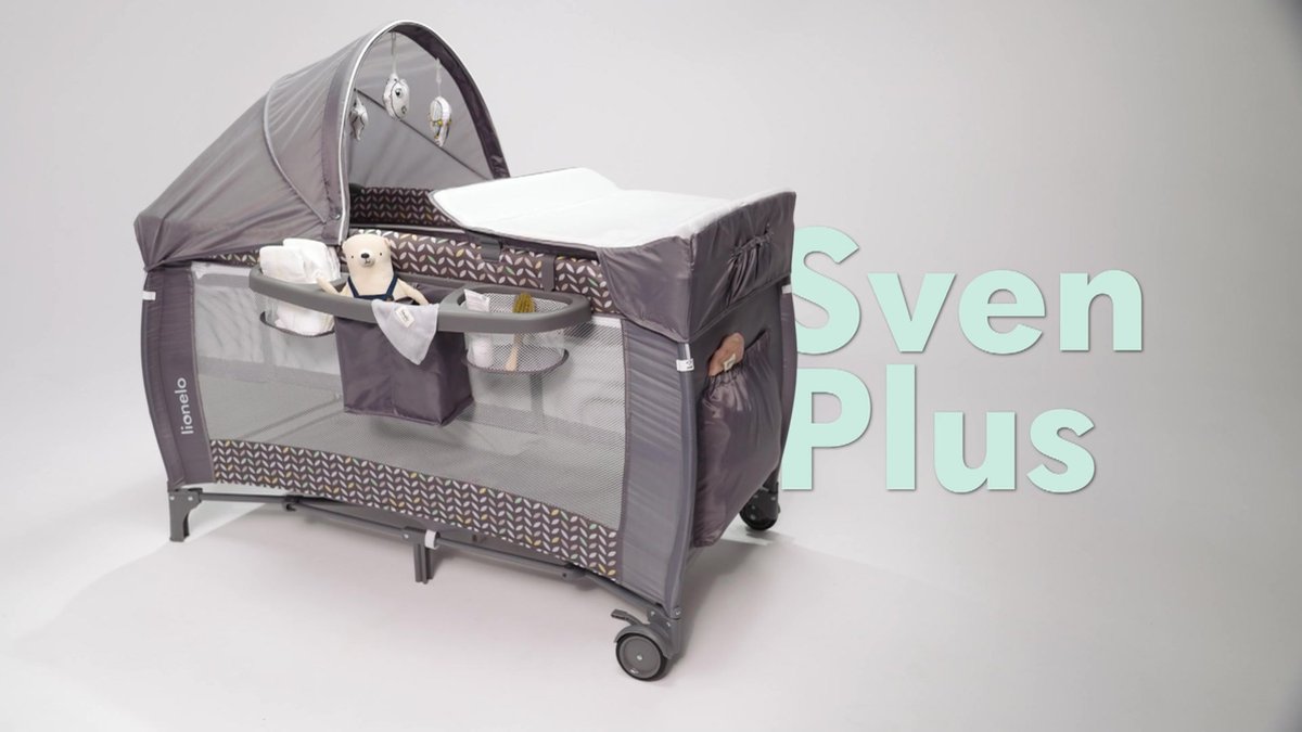 Lionelo Sven Plus - Meegroeibed - Campingbedje - 127x60cm - tot 15kg - SET 2in1 - Co-sleeper