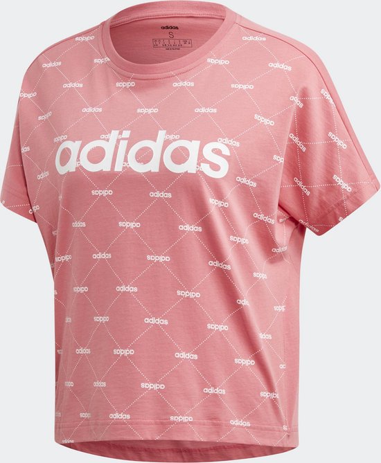adidas Maat M  W Core Fav T Dames Sportshirt - Bliss Pink/White