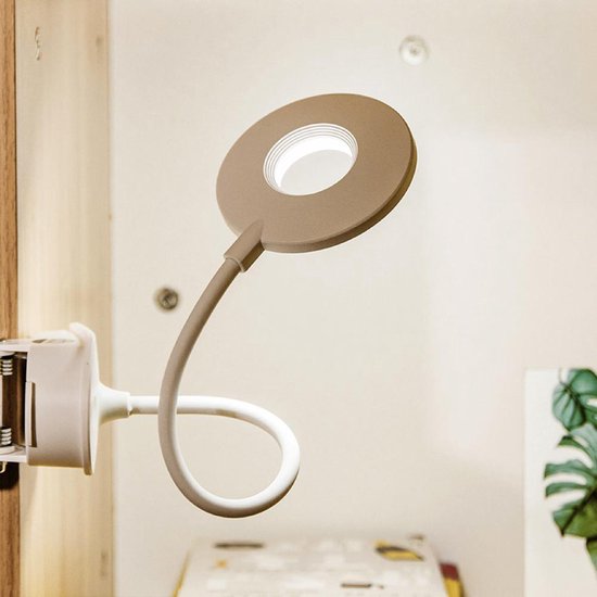 LED Bedlamp met klem - 3 lichtstanden - Draadloze en oplaadbare LED lamp