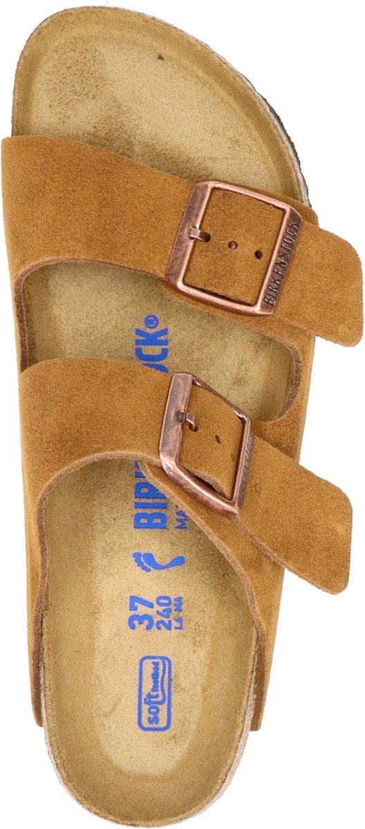 Birkenstock - maat 41- Arizona SFB VL Mink Narrow Dames Slippers - Mink