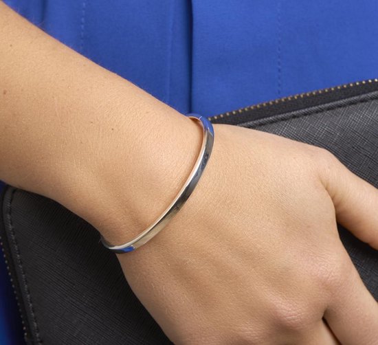 The Jewelry Collection - Bangle Dop Vlakke Buis 4 X 60 mm - Zilver