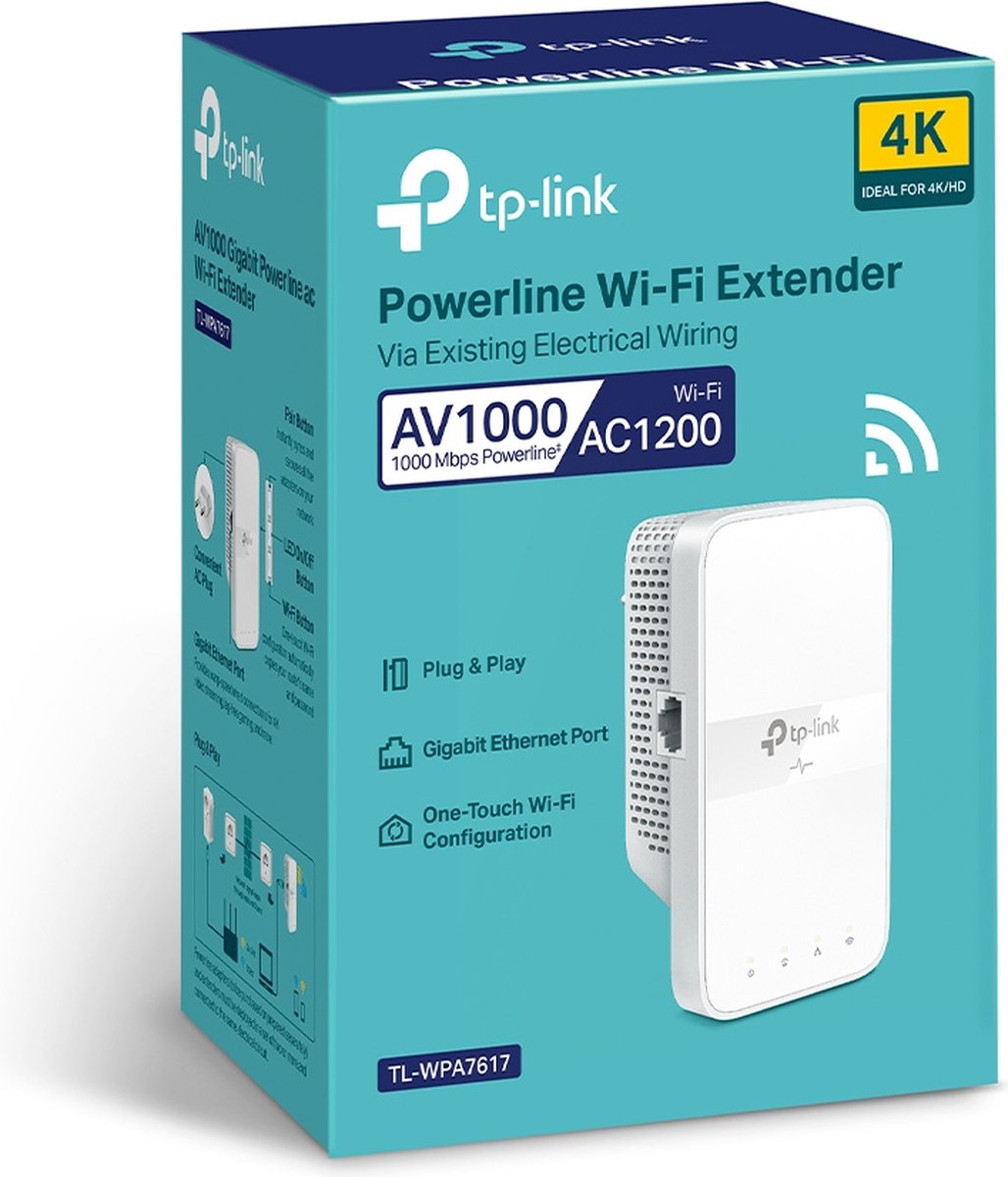 TP-Link TL-WPA7617 - Powerline adapter - AC1200 - Dual Band - WiFi - BE