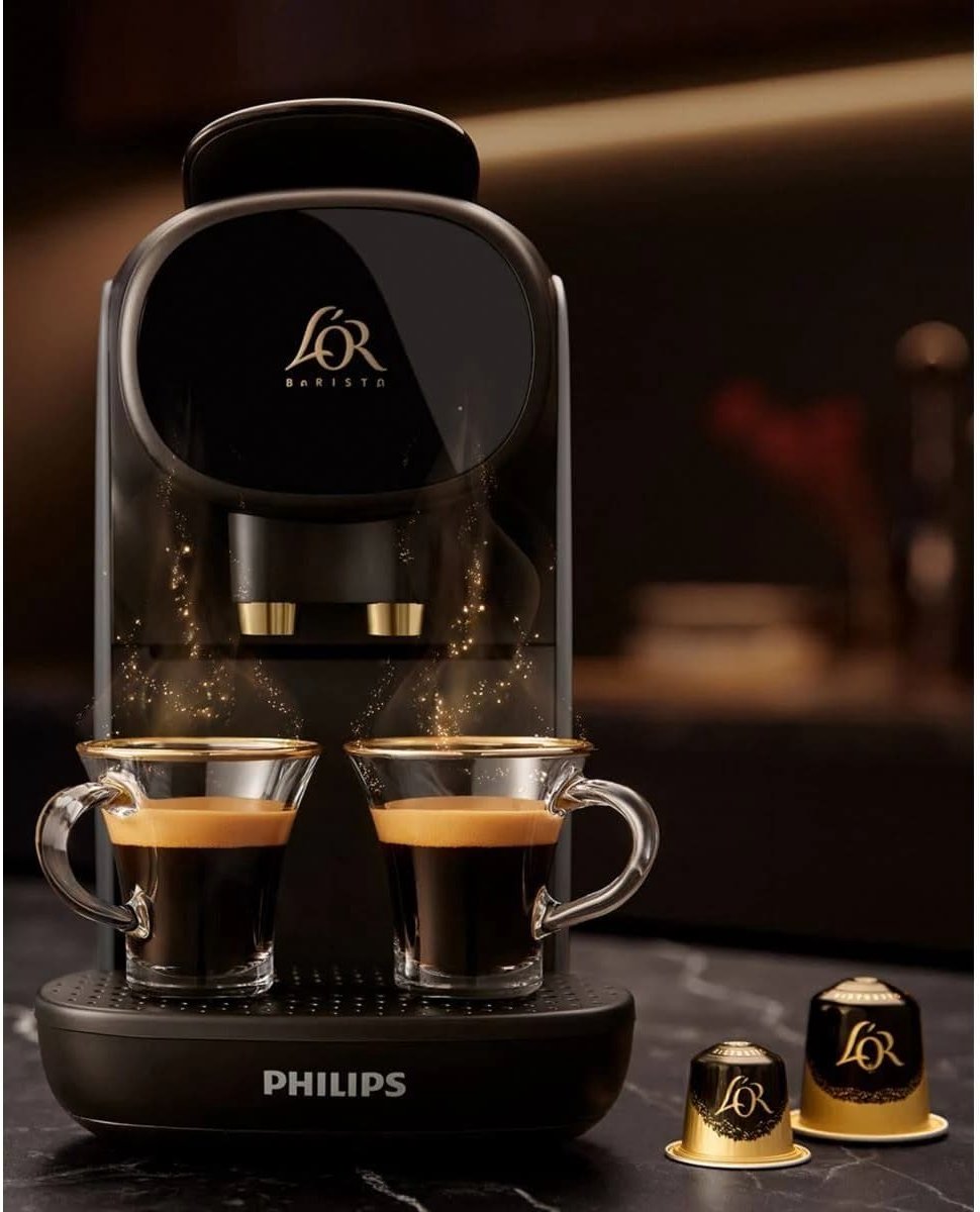 Philips L'OR Barista Sublime Koffiezetapparaat LM9012/21 - Geschikt voor Capsules - Koffiecupmachine Inclusief 2 L’OR koffieglazen - Grijs