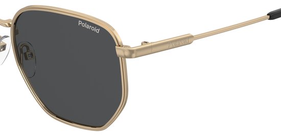 polaroid, zonnebril, aviator, gouden frame, donkere glazen