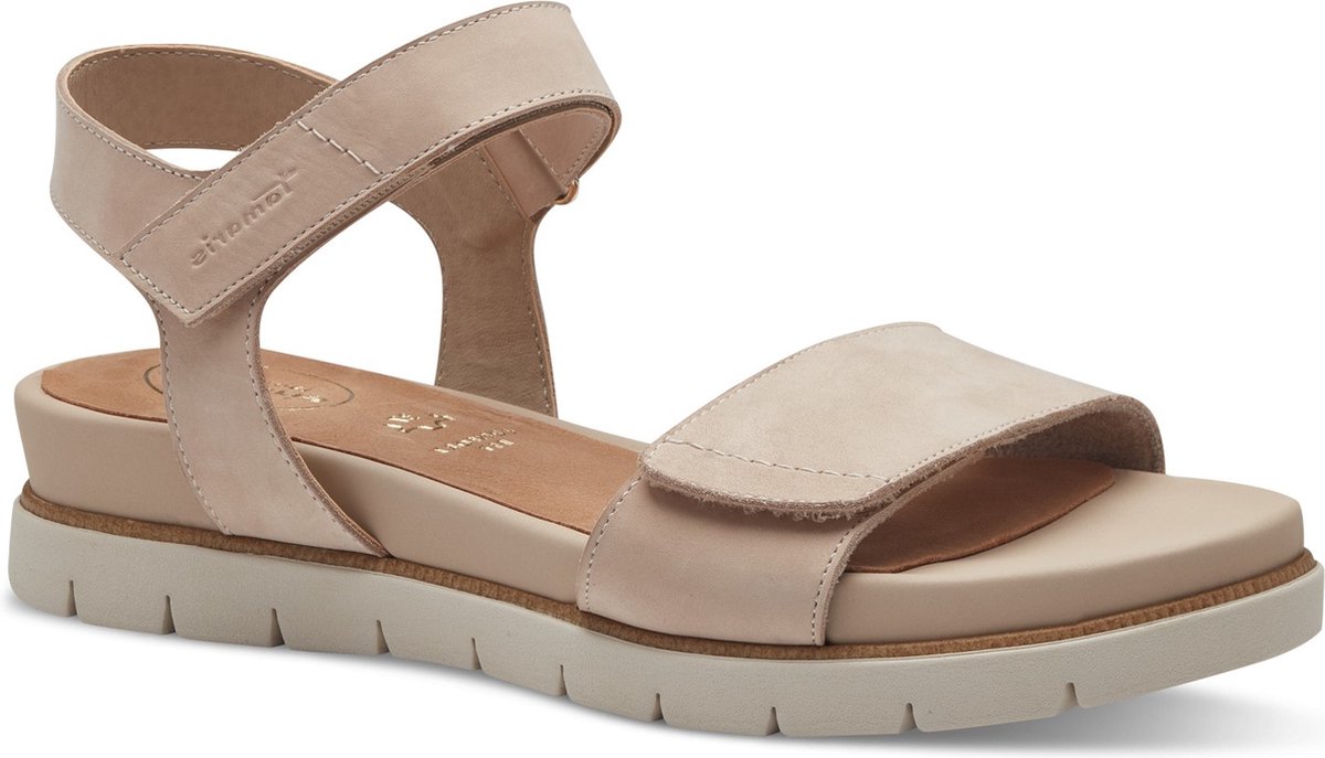 sandaal, sandalen, sandalen met band, sleehak, neutraal tint