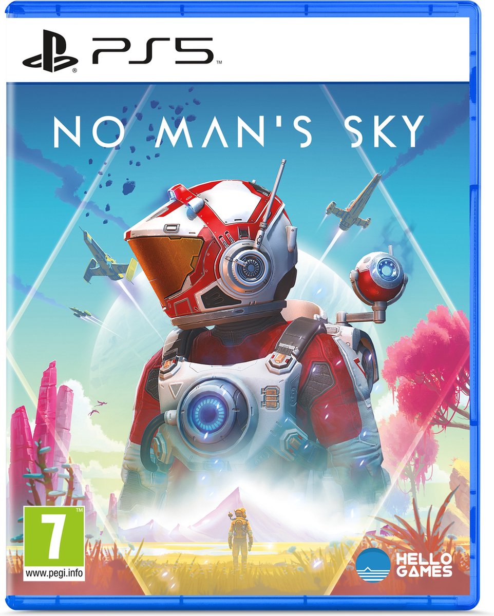 playstation 5, game, no man's sky, space suit, cover art