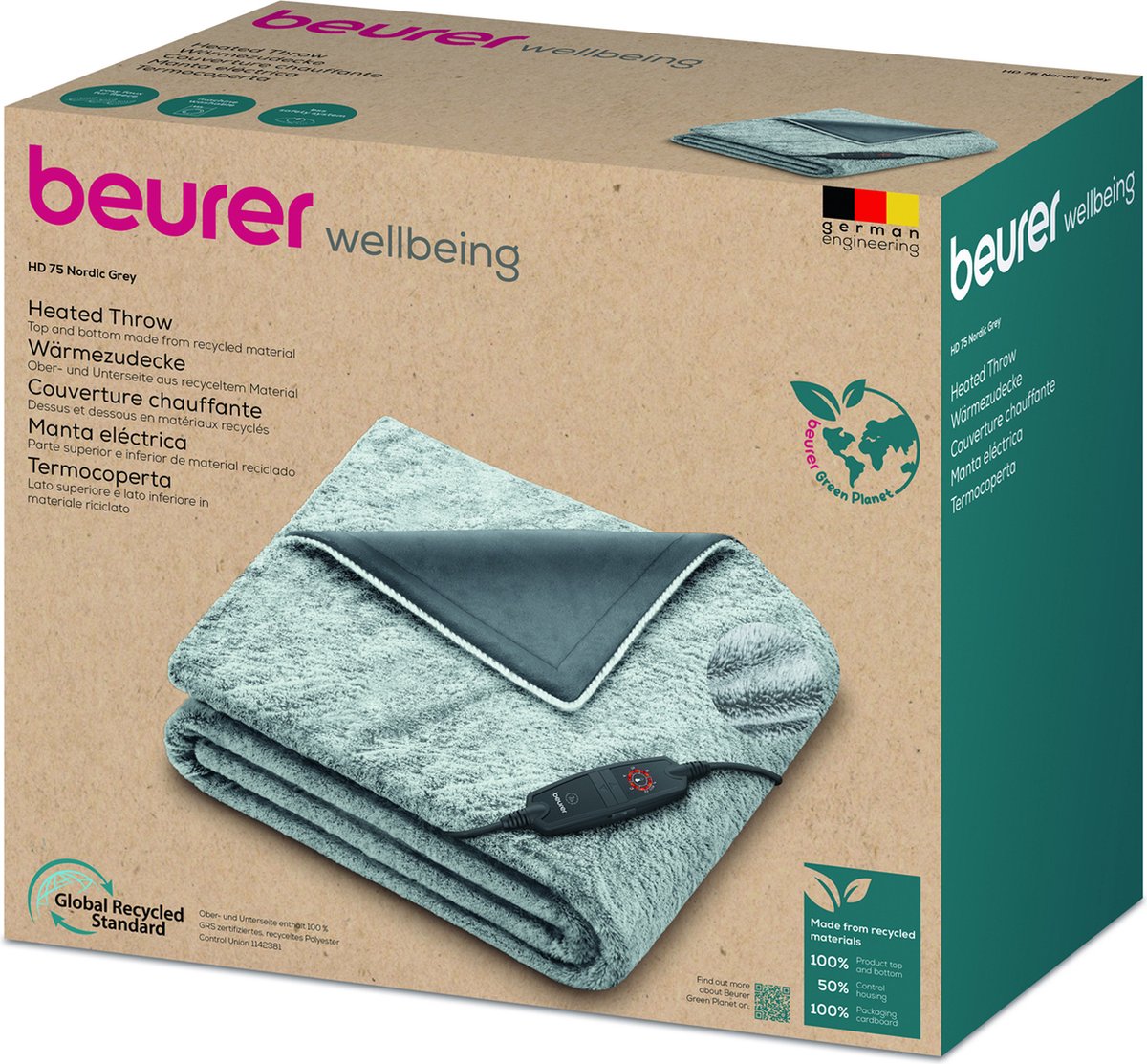 Beurer Warmtedeken |-180 x 130 cm - HD 75 Green Planet