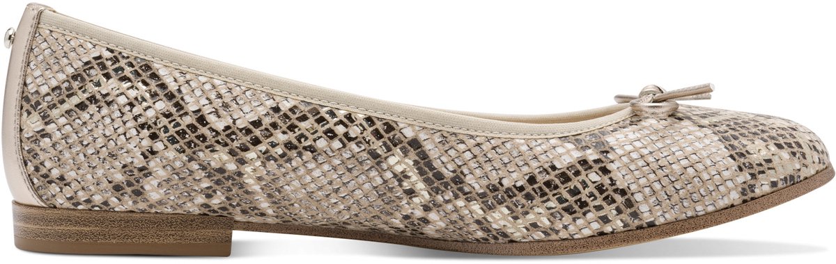 ballet flats, snake print, leer, beige, flats