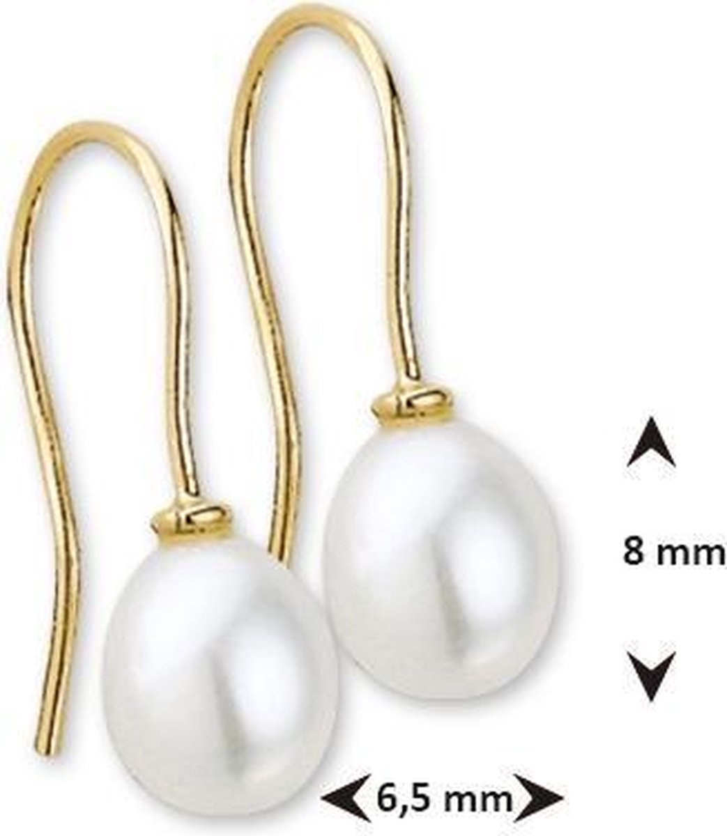 The Jewelry Collection - Parel Franse haak Dames Oorhangers - Goud