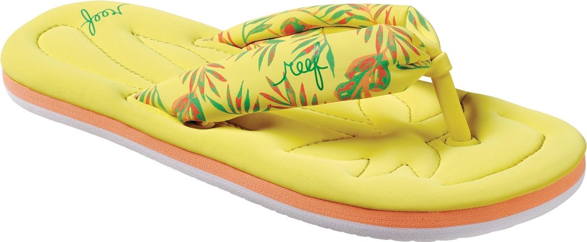 Reef Pool Float Dames Slippers - Yellow Palm - Maat 36