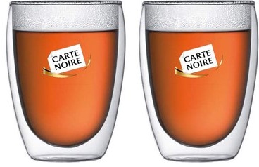 Bodum Theeglazen - Dubbelwandige Koffieglazen - 350 ml - 2 stuks - Carte Noire