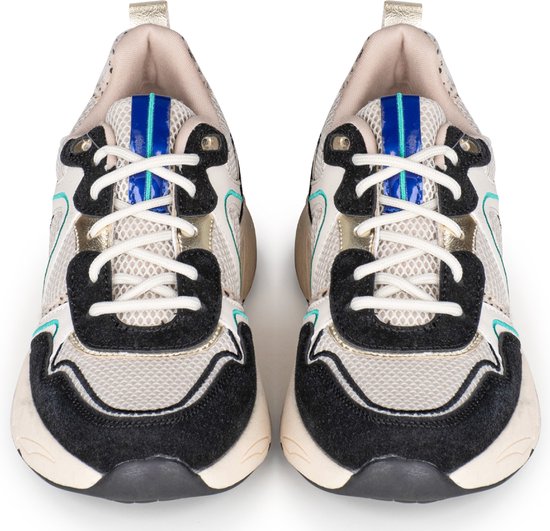 POSH by Poelman  - Maat 39 - CATHY Dames Sneakers - Zwart met combinatie