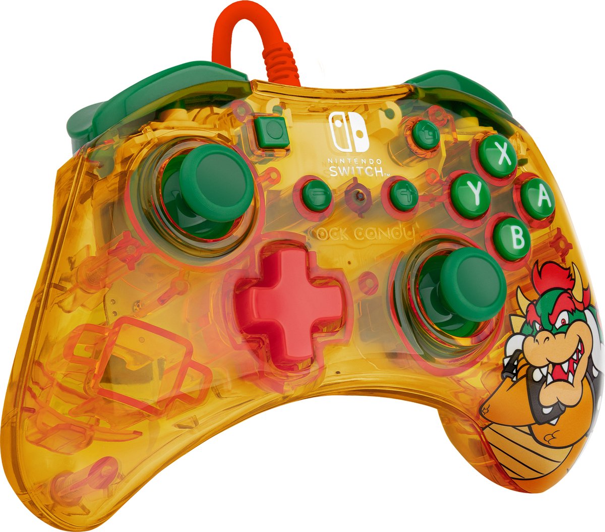 PDP Rock Candy Bedrade Controller geschikt voor Nintendo Switch & Switch OLED - Lemon Bomb Bowser