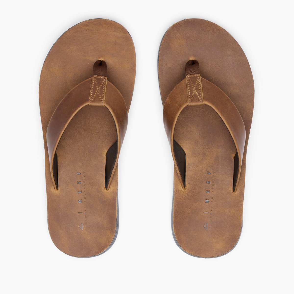 sandalen, flip-flops, bruine kleur, leren, open toe