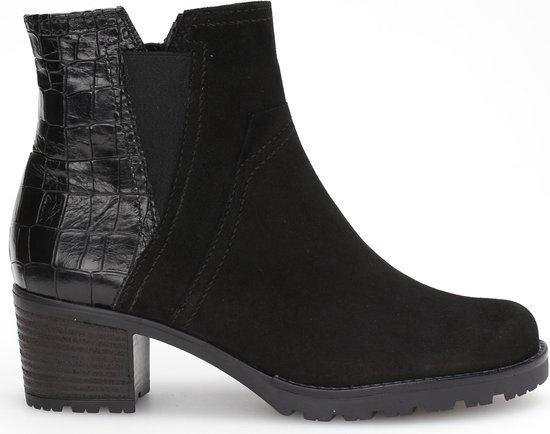 Boots, Ankle boot, Black, Block heel, Suede, Textured heel