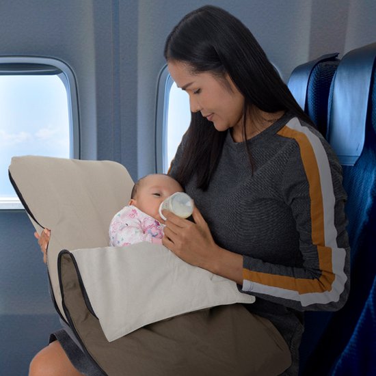 Deryan AirTraveller Vliegtuigbedje - Reiskussen met matras - compact opgevouwen - Kaki Groen