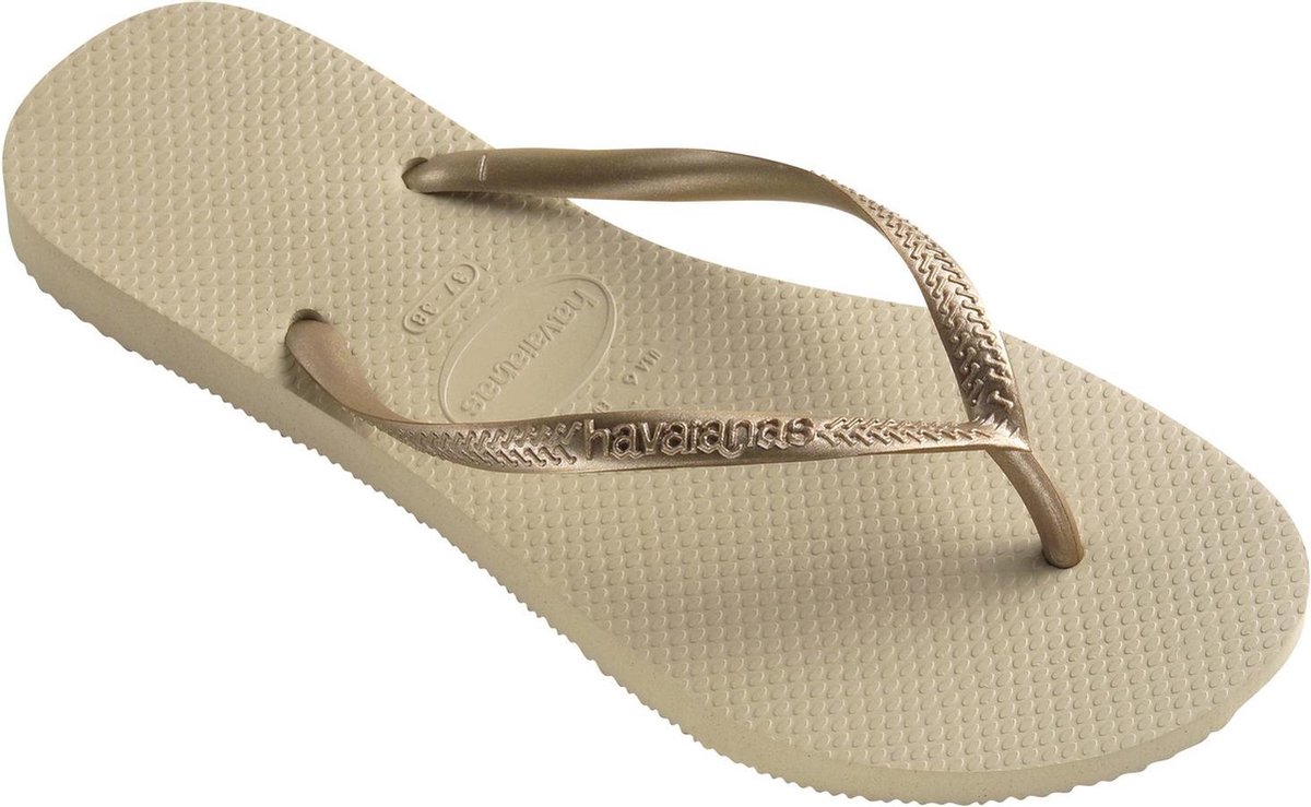 Havaianas - maat 37   -   38 -Slim Dames Slippers - Sand Grey/Light Golden