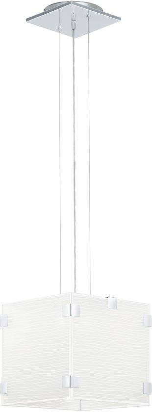 EGLO Alea - Hanglamp - 1 Lichts - Chroom - Wit Met Decor