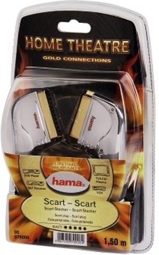 Hama Scart-Scart Metaal - 1.5 meter
