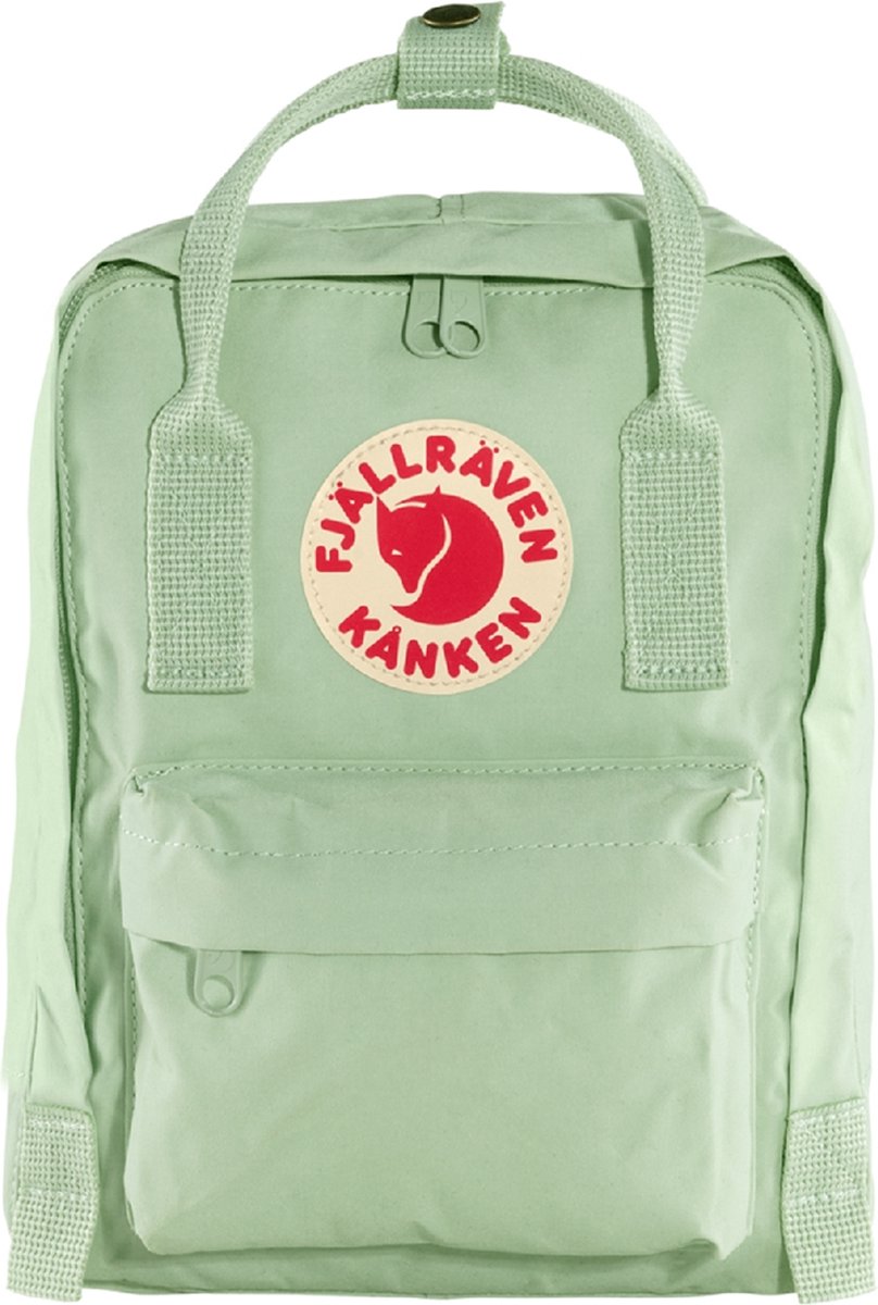 rugzak, backpack, groen, voorvak, rond logo