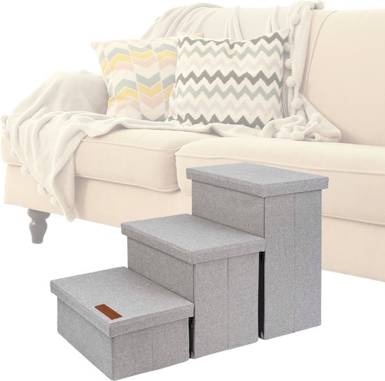 Hondentrap Stevig Model 2024 - Hondentrapje Voor Honden Met Opbergruimte - Trap Hond – Opstapje Hond