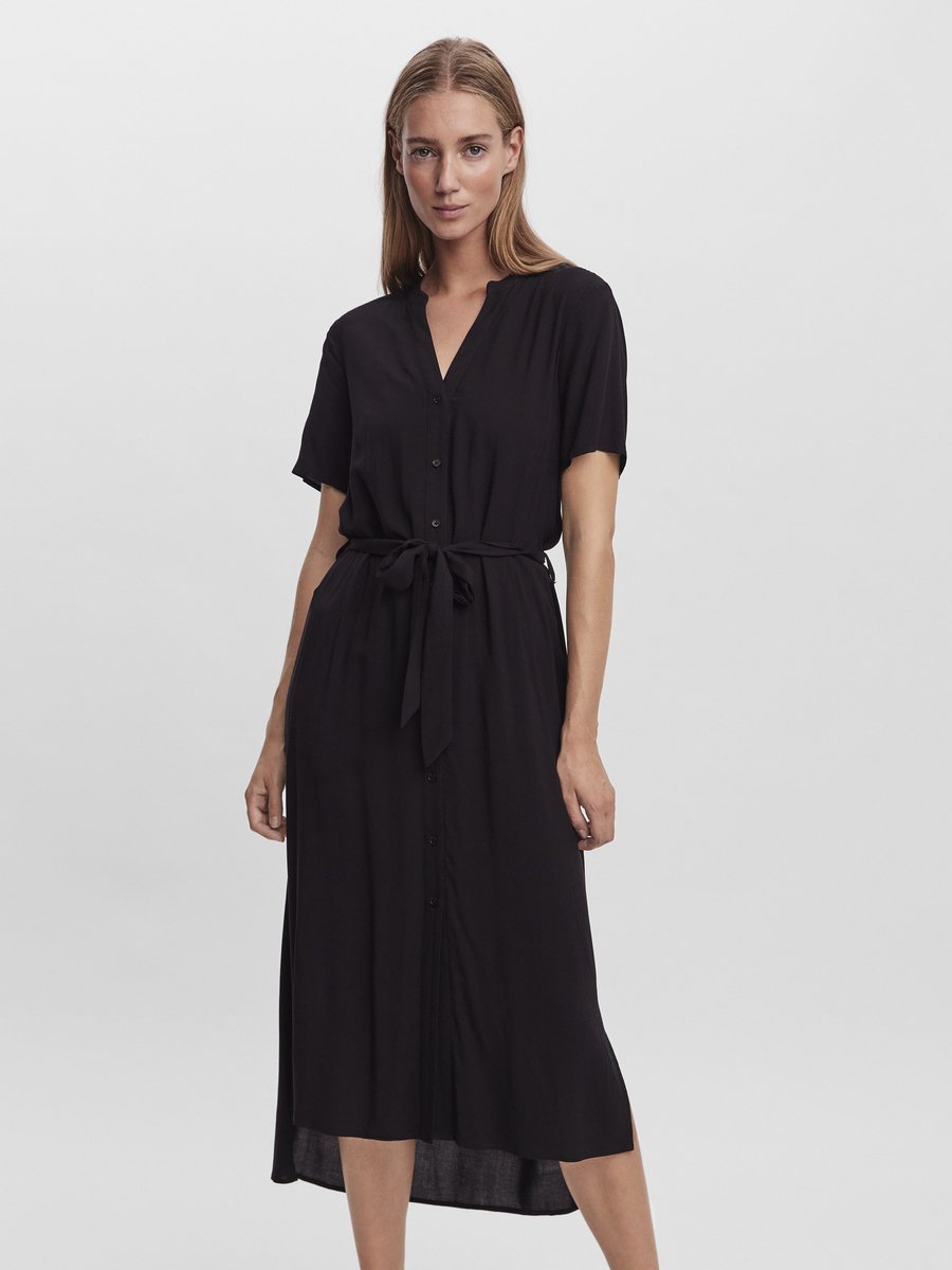Vero Moda - maat S- VMVICA S/S SHIRT DRESS GA NOOS Dames Jurk