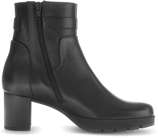 boot, enkellaarse boot, blokhak, ritssluiting, zwart