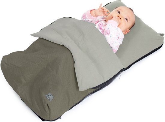 Deryan AirTraveller Vliegtuigbedje - Reiskussen met matras - compact opgevouwen - Kaki Groen