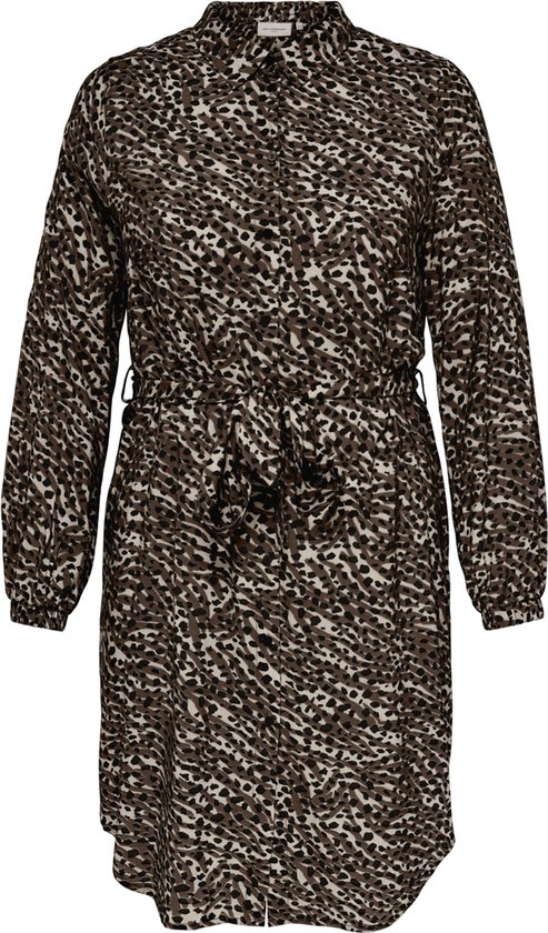 ONLY - Maat 48 - CARMAKOMA CARLOLLILISE LS SHIRT DRESS AOP BF Dames Jurk