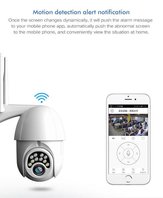 Kunststof behuizing Waterdichtheid IP66  WIFI Dome IP camera - buiten - draai- en kantelbaar - FULL