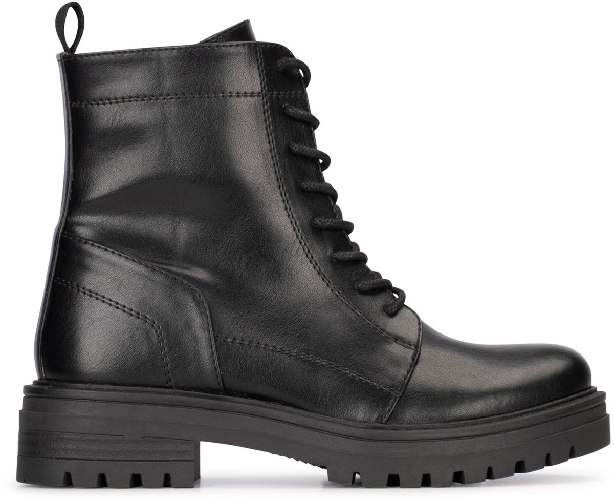 boot, luxe, zwart, leer, enkellaars