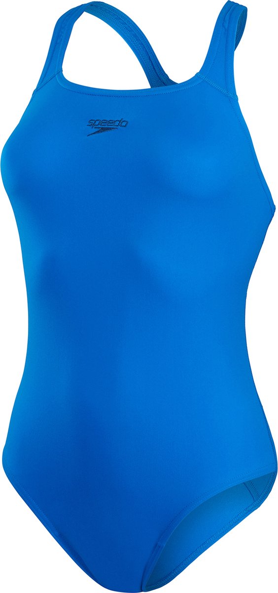 swimkleding, eenstuk, blauw, racerback, spandex