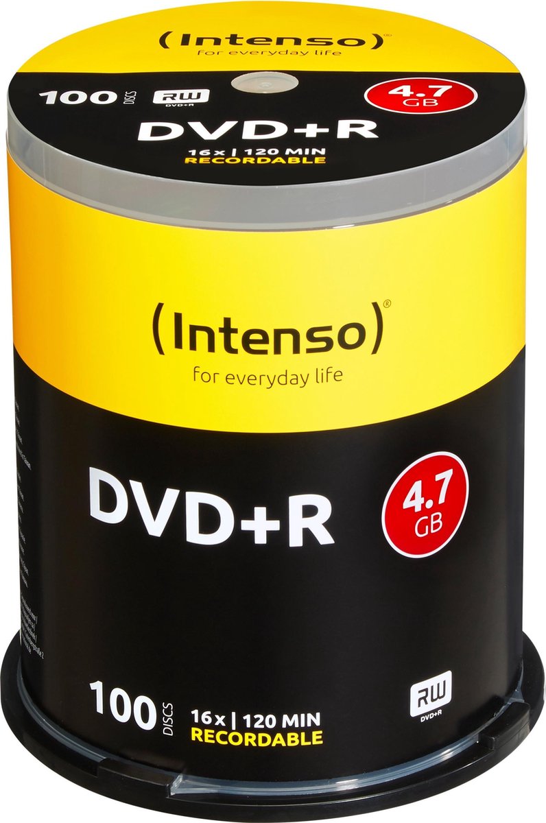 Intenso 4111156 DVD+R disc 4.7 GB 100 stuk(s) Spindel