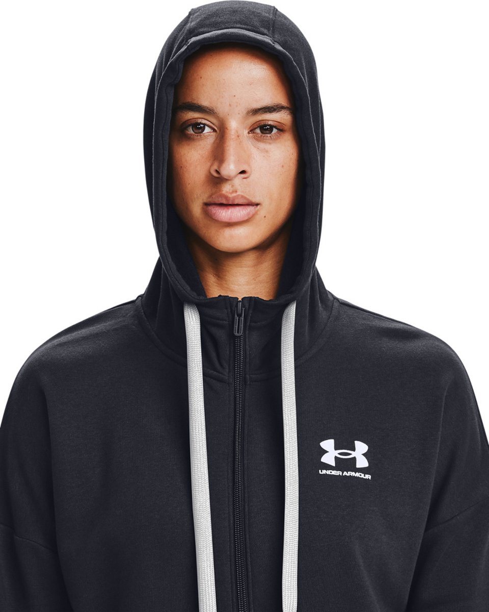 hoodie, zwart, rits, trekkoord, Under Armour logo