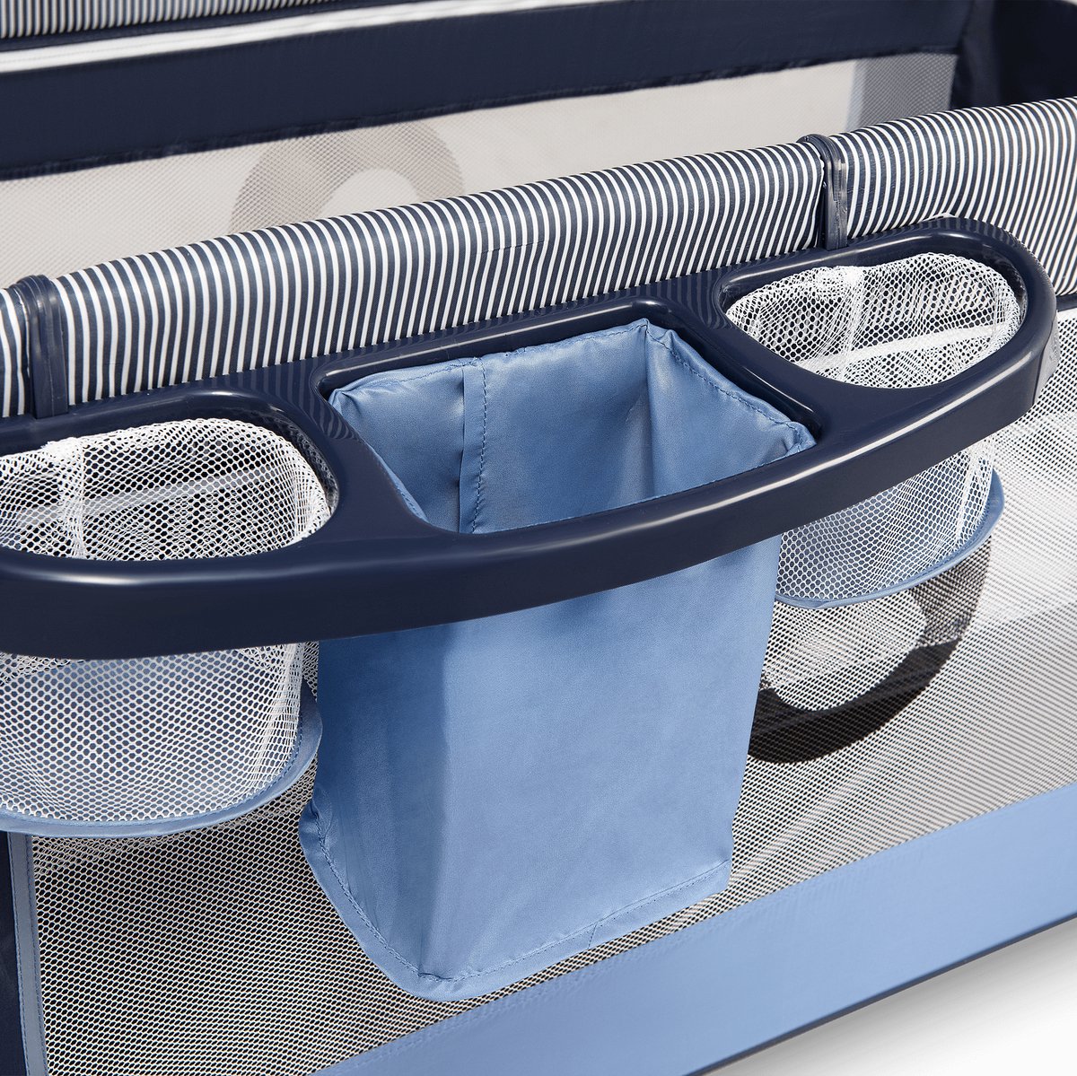 Lionelo Sven Plus 2in1 Meegroeibed & Campingbedje - 127x60 cm - Tot 15 kg - Co-Sleeper - Reisbed met Commode, Organizer, Klamboe en Interactief Speelgoed